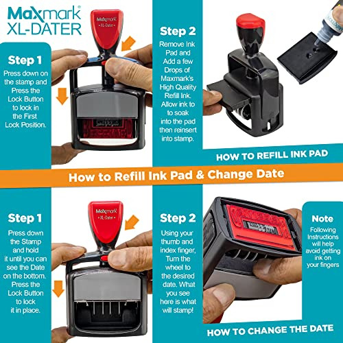 Sello De Fecha Estilo 3 De Maxmark Sello De Aprobado Au...