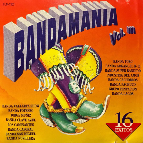 Cd Bandamania Vol 3 16 Exitos Vallarta Show Clave Azul Capor