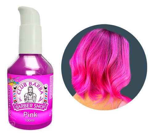  Tonalizante Para Cabelo Club Barba Biotchelly Pink 100ml Tom Rosa