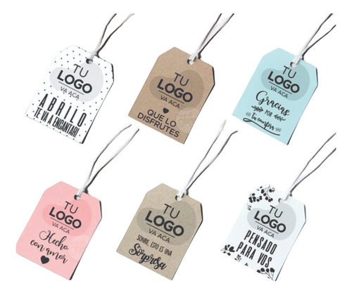 100 Tarjetas Tags Byn Y/o Color - Cartulina Opalina 210gr. 