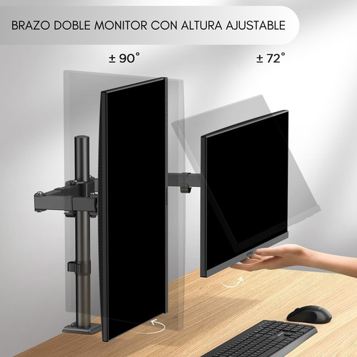 Soporte Doble Monitor Televisor Escritorio Brazo 17-27 3-6kg