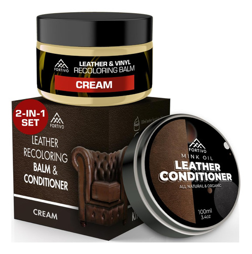 Balsamo De Cuero Con Vison, Pintura De Cuero Crema, Kit De R