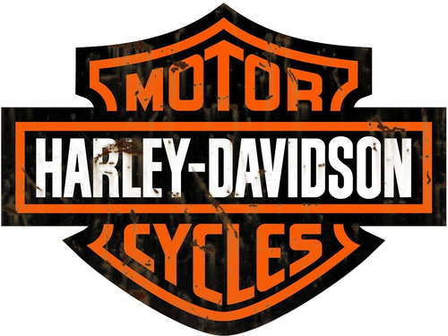Cartel Vintage De Chapa Harley Davidson