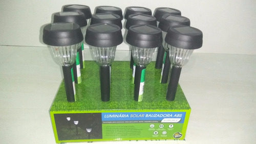 Luminária Solar Balizadora Led Jardim Ecoforce Kit 12 Peças