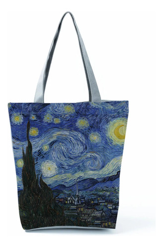 Bolso Tote De Mano Con Cierre Van Gogh Noche Estrellada