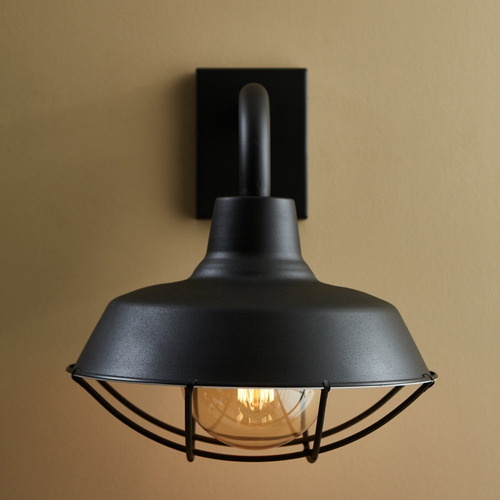 Aplique Galponero Estilo Industrial Vintage Reja Campana Estructura Negro
