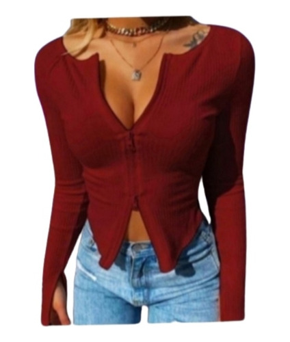 Blusa-tops Sexy Doble Cierre.