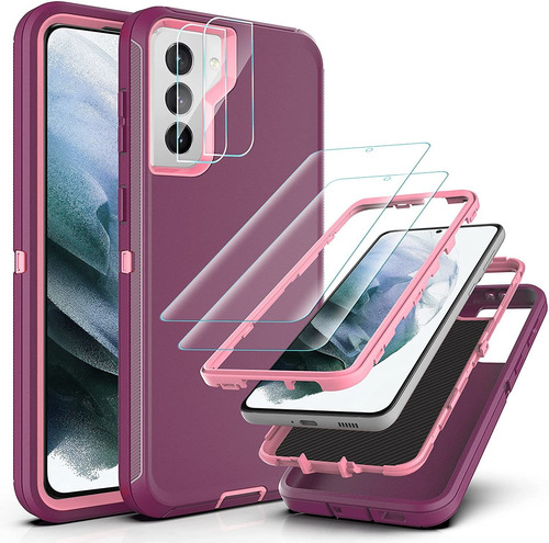 Funda Para Samsung Galaxy S21 Plus -violeta/rosa + Protec...