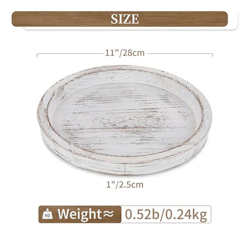 Bandeja Decorativa De Madera Para Velas Y Centros De Mesa
