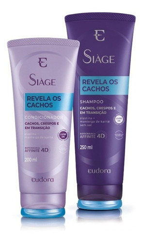  Kit Siáge Revela Cachos Eudora: Shampoo + Condicionador