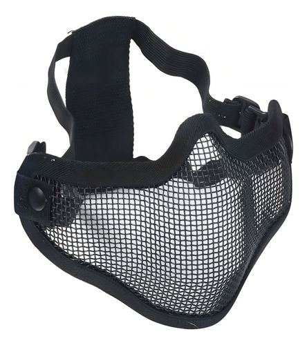 Máscara Airsoft Proteção Meia Face Ntk Contak Metal Preta