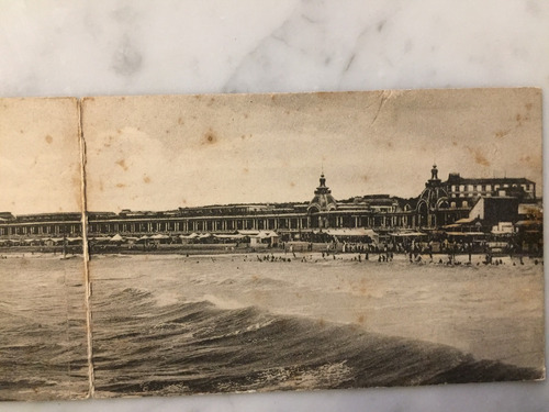 Mar Del Plata Postal Panoramica La Costa Año 1900 Triptico (Usado)