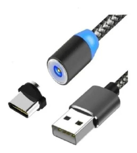 Cable Usb Magnético Imán Carga Rápida 2.4a Turbo Tipo C Color Negro