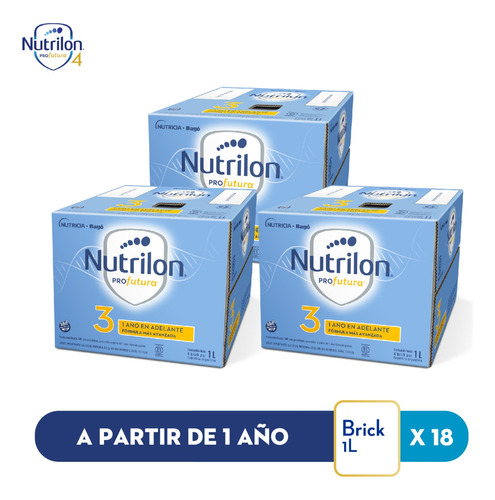 Leche Nutrilon 3 Liquda X Litro  Nutricia Bago (3 Paks)