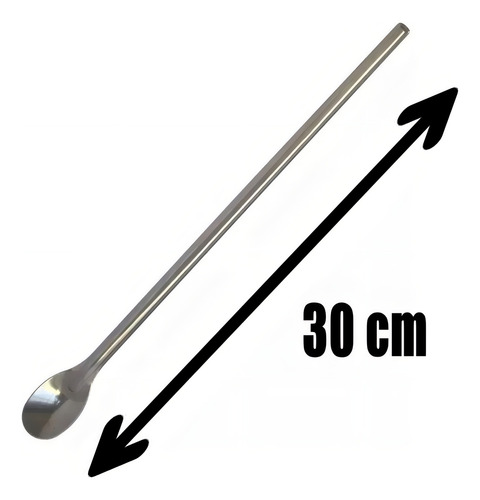 Kit 3 Colher Para Mexer Suco 30 Cm Leite Copo Jarra Comprida Cor do cabo Aço Inox CroAço