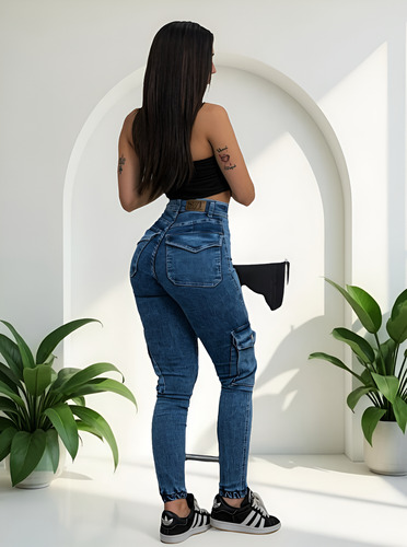 Jean Mujer Jogger Cargo Babucha Elastizado Calce Perfecto