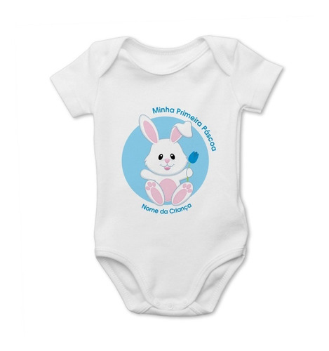 Body Pascoa Personalizado Nome Bebe Menino