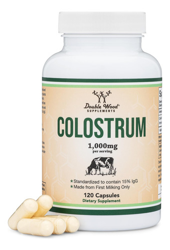 Suplemento Double Wood Colostrum 120 Cápsulas De 1000 Mg