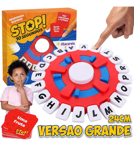 Jogo Stop Caça Palavras Tapple Responda Rápido 10 segundos Português Atacarejo Kids + Livro