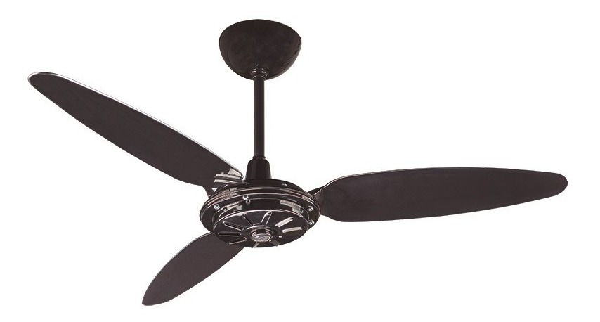 Ventilador de teto Ventisol Comercial preto com 3 pás de  plástico, 96 cm de diâmetro 127 V