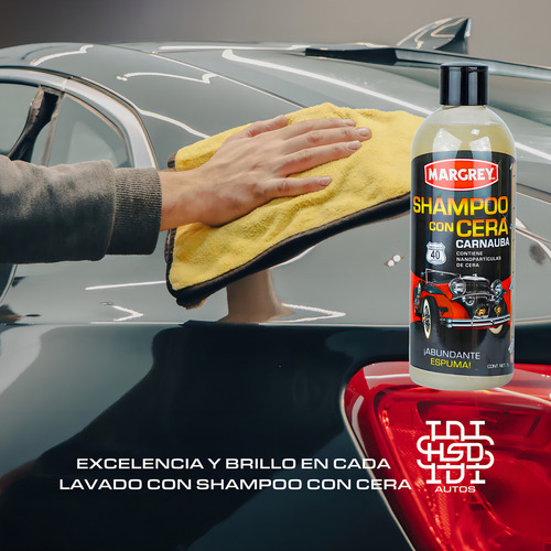 Shampoo Con Cera Autos Y Motos 1lt Alta Espuma Margrey