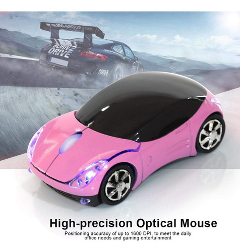 Lazmin112 Raton Optico Inalambrico Con Forma De Coche 2.4g