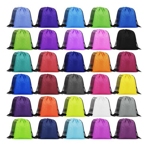 Mochila 150 Pieza Cordon Color Granel Bolsa Mano Lisa Cincha