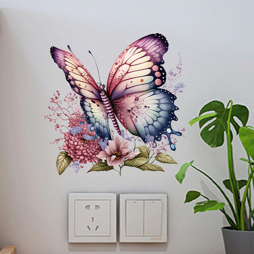 De Calcomanías De Pared De Mariposas Y Flores, De Pared De