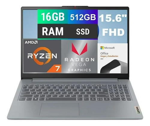 Laptop Lenovo Slim 3 Amd Ryzen 7 16gb Ram 512gb Ssd