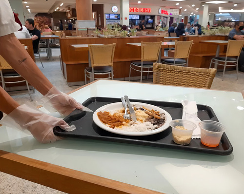 Unitermi Mult-Serve G Kit 50 Bandeja Restaurante Self Service Fast Food 44x30cm Preto