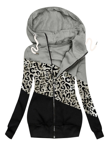 Chaqueta En Forma De U Para Mujer, Casual, Con Estampado De