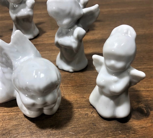 Kit 8 Anjos Porcelana