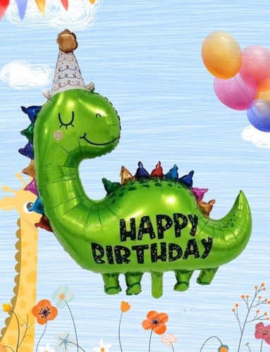 Globo Cumpleaños Dinosaurio 1 Unidad Hbd