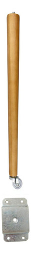 1 Pé Palito 50cm Eucalipto Com Rodinha Moveis Chapinha Reta Cor Amêndoa Marrom Claro