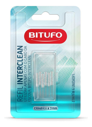 Refil Para Escova De Dente Bitufo Interclean Cilíndrico 3 Mi