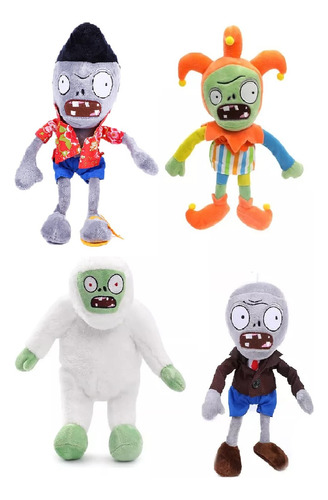 Plantas Vs Zombie Yety Bufon Playa Clasico- Set 4 Peluches