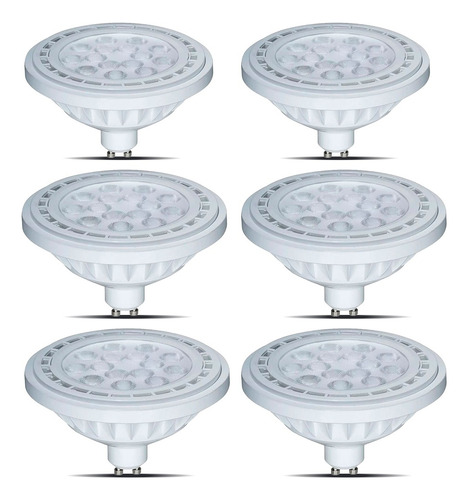 Lampara Led Gu10 12w Ar111 Dimerizable Pack X6 Halospot 220v Luz Blanco frío