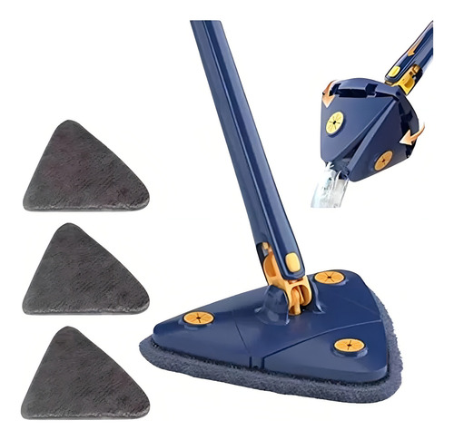 Esfregao Triangular Mop Limpeza Vassoura Mágica 360 Rotativa Cor Branco