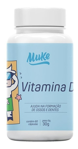 Imagem 1 de 3 de Vitamina D Ossos E Dentes Lipossolúvel 30g 60caps Muke +mu
