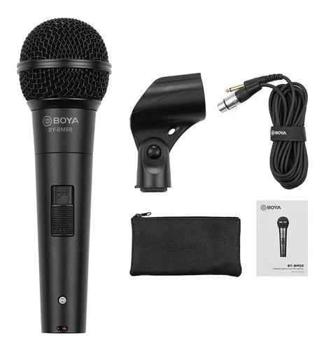 Microfone Vocal Cardioide By-bm58 Boya Preto