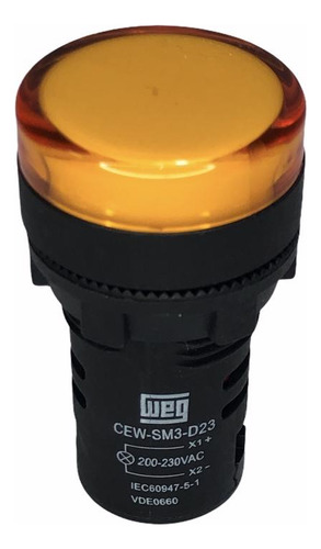 Sinaleiro De Led Amarelo Weg 22mm 220vca Ip54 Cew-sm3-d23