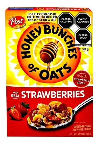 2 Pza Cereal Post Honey Bunches Of Oats De Fresa Con 311 G