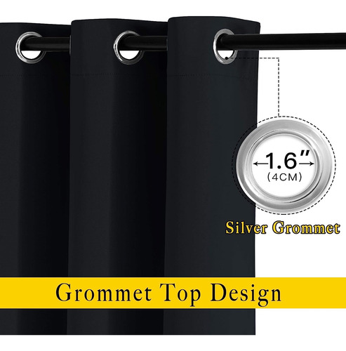 Cortinas Blackout Para Dormitorio, 132cm, Juego De 2