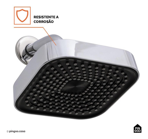 Duchas Pingoo.casa Jequitaí quadrada cor prata cromada