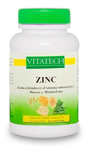 Zinc X 30 Comprimidos Antioxidante Vitatech 