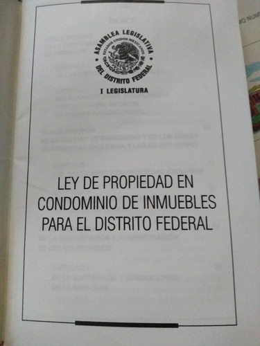 Ley De Propiedad En Condominio De Inmuebles Para El Df (Usado)