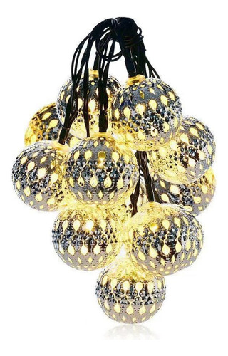 Cadena De Luces Led Marroquíes Con Bola De Metal Para Decora