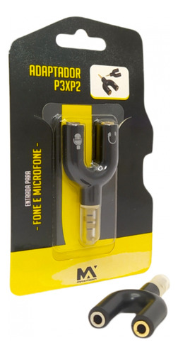 Adaptador P3 Para P2 Fone + Microfone Separado Reforçado