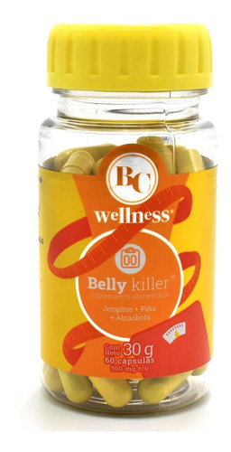 Belly Killer Jengibre Piña Alcachofa 60 Cápsulas Bc Wellness