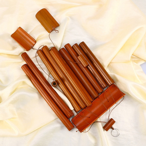 Campana De Viento De Madera De Bambú De 10 Tubos Campana De